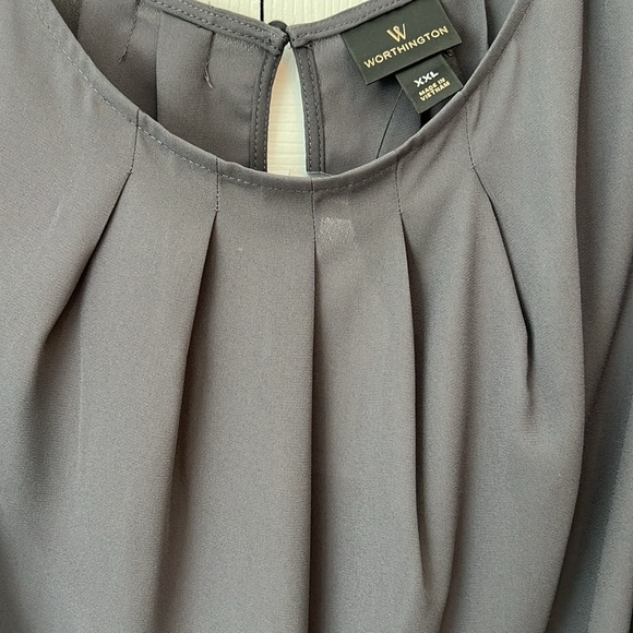 NWT Slate Gray Sleeveless Blouse 1012 - Picture 4 of 6